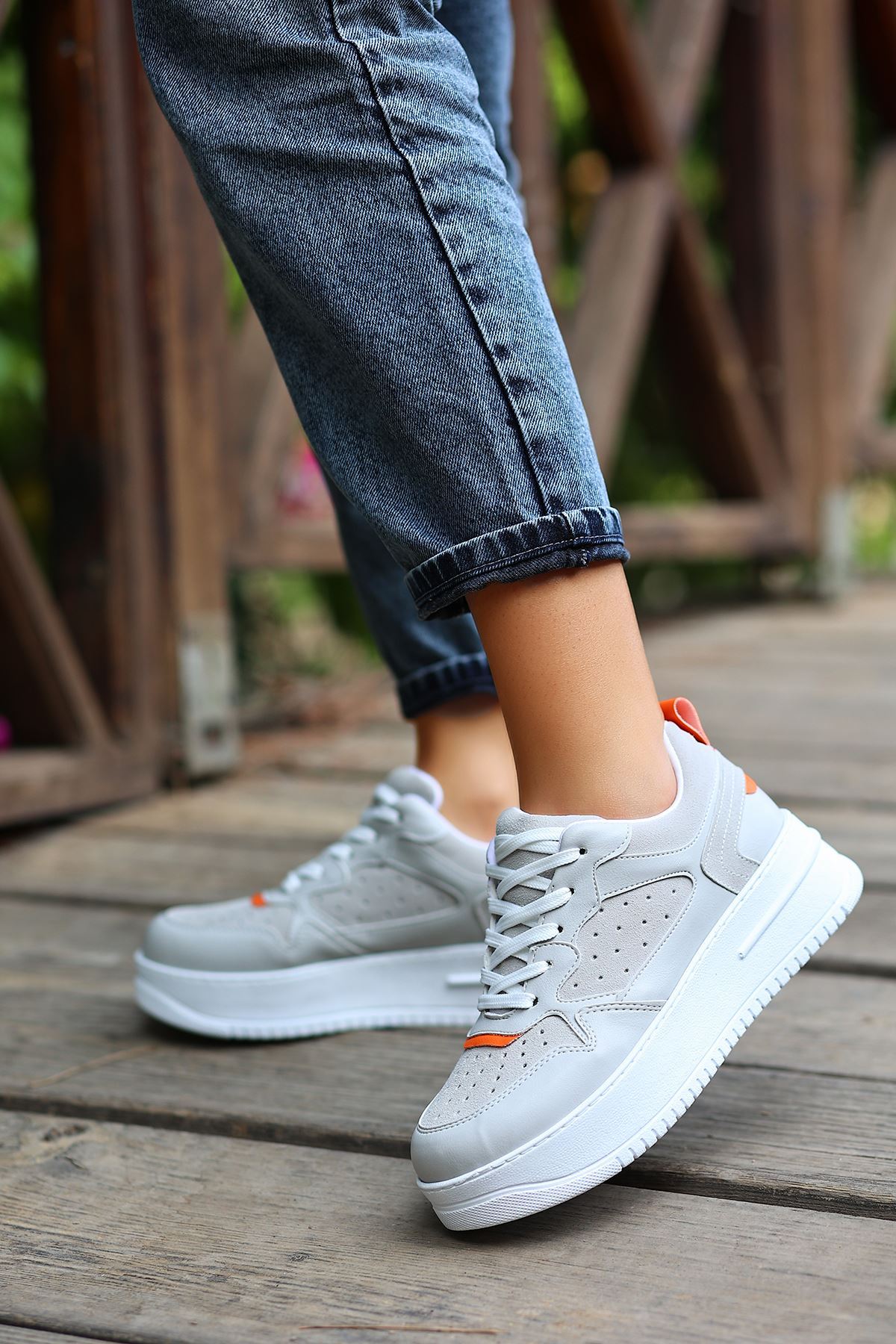 Rms 03 Gri Bagc k Detayl Kad n Spor Ayakkab