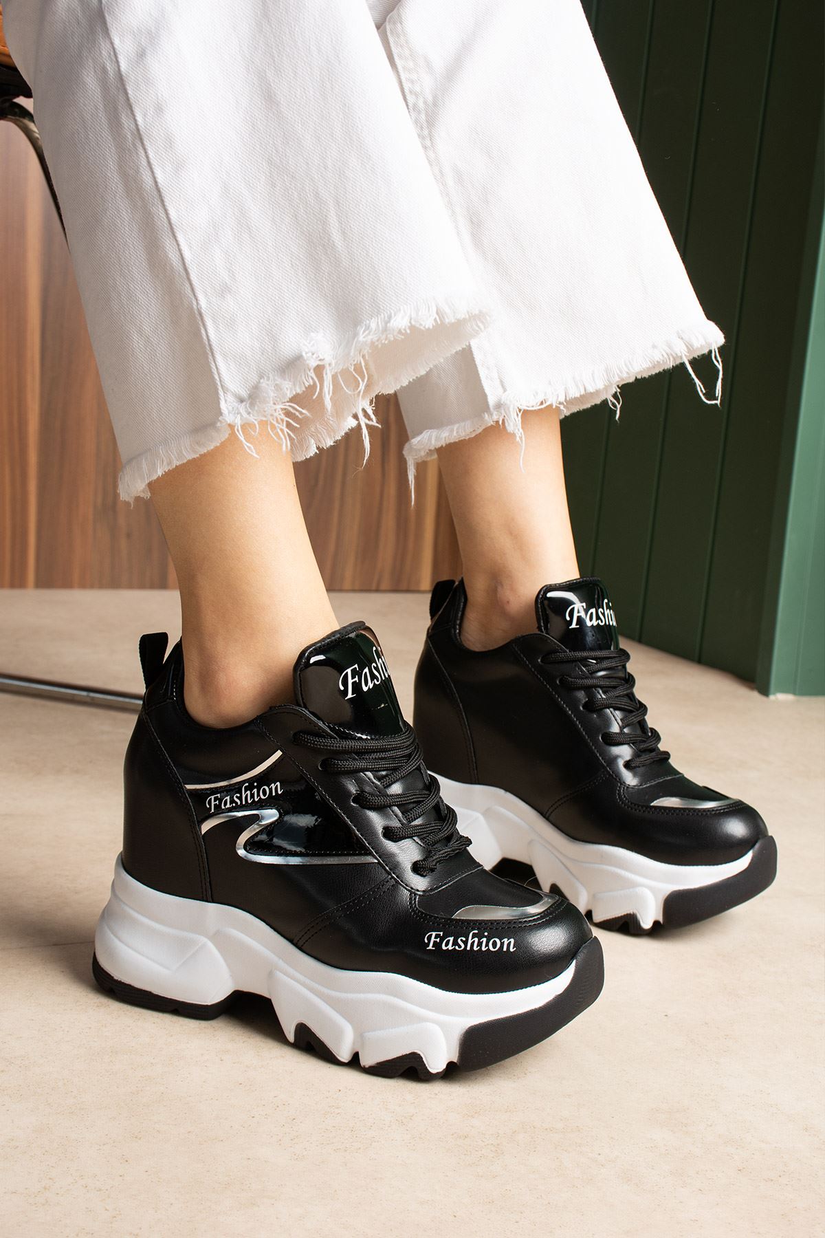 VALENCİA SİYAH GİZLİ TOPUKLU SPOR 