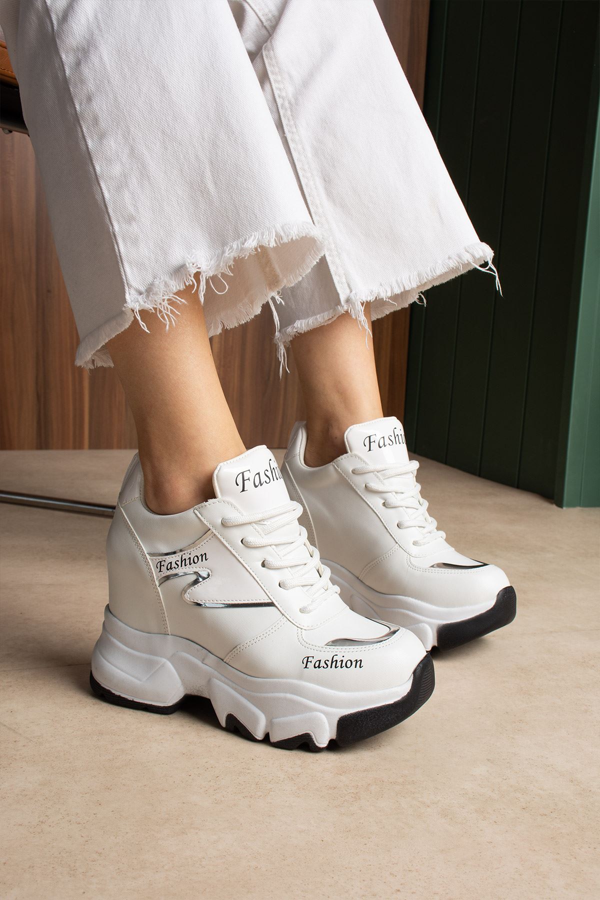 VALENCİA BEYAZ GİZLİ TOPUKLU SPOR 