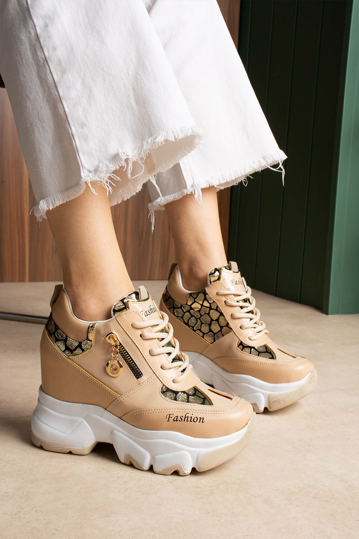 SEVİLLA NUD LEOPAR GİZLİ TOPUKLU SPOR