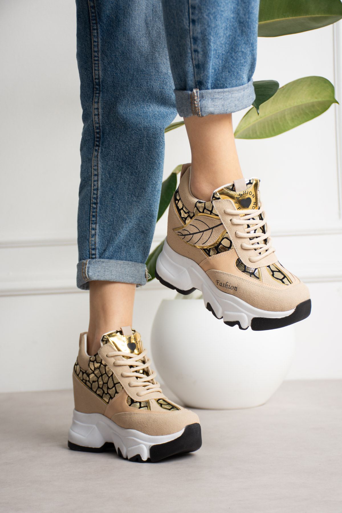 CELTA NUD LEOPAR GİZLİ TOPUKLU SPOR