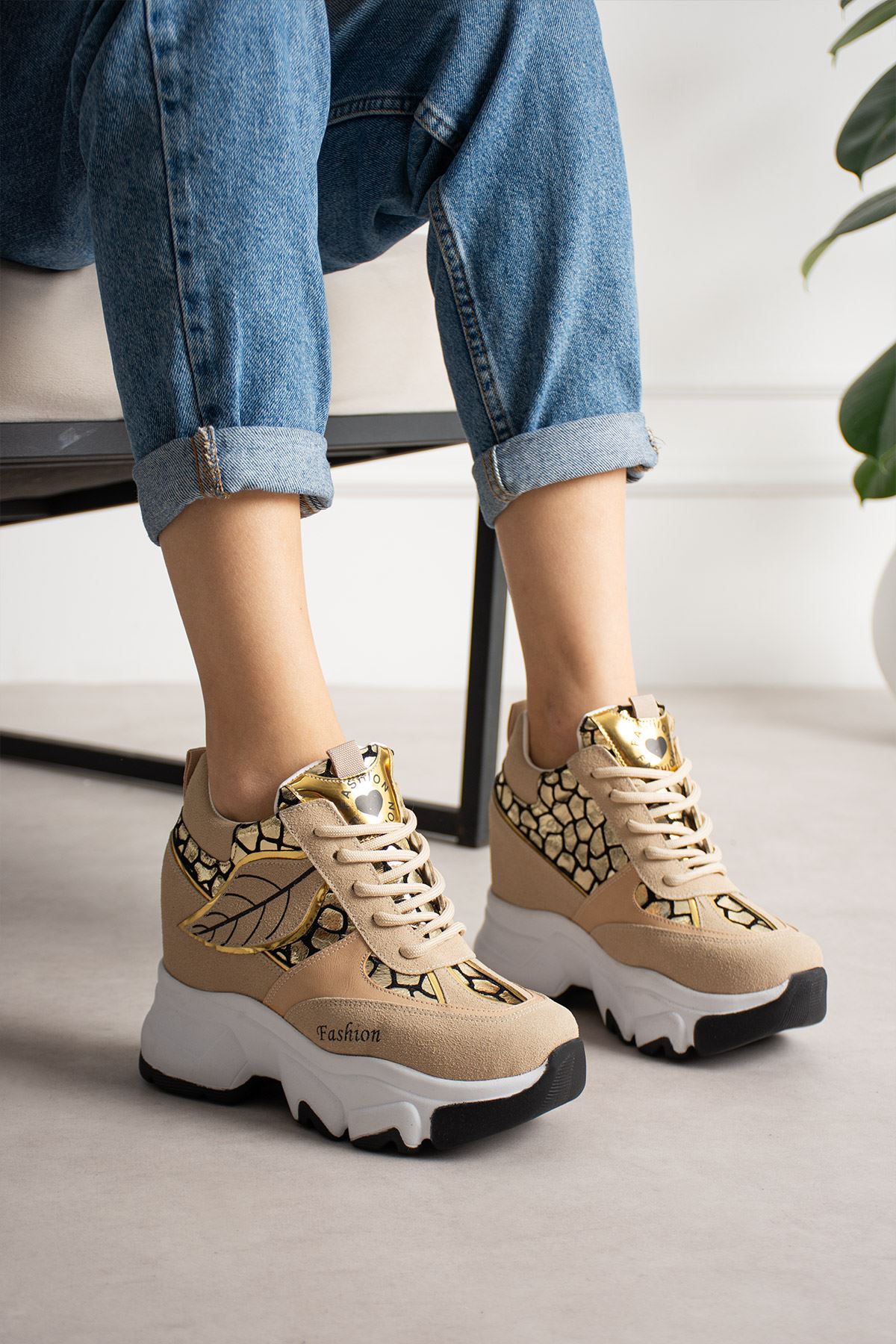 CELTA NUD LEOPAR GİZLİ TOPUKLU SPOR