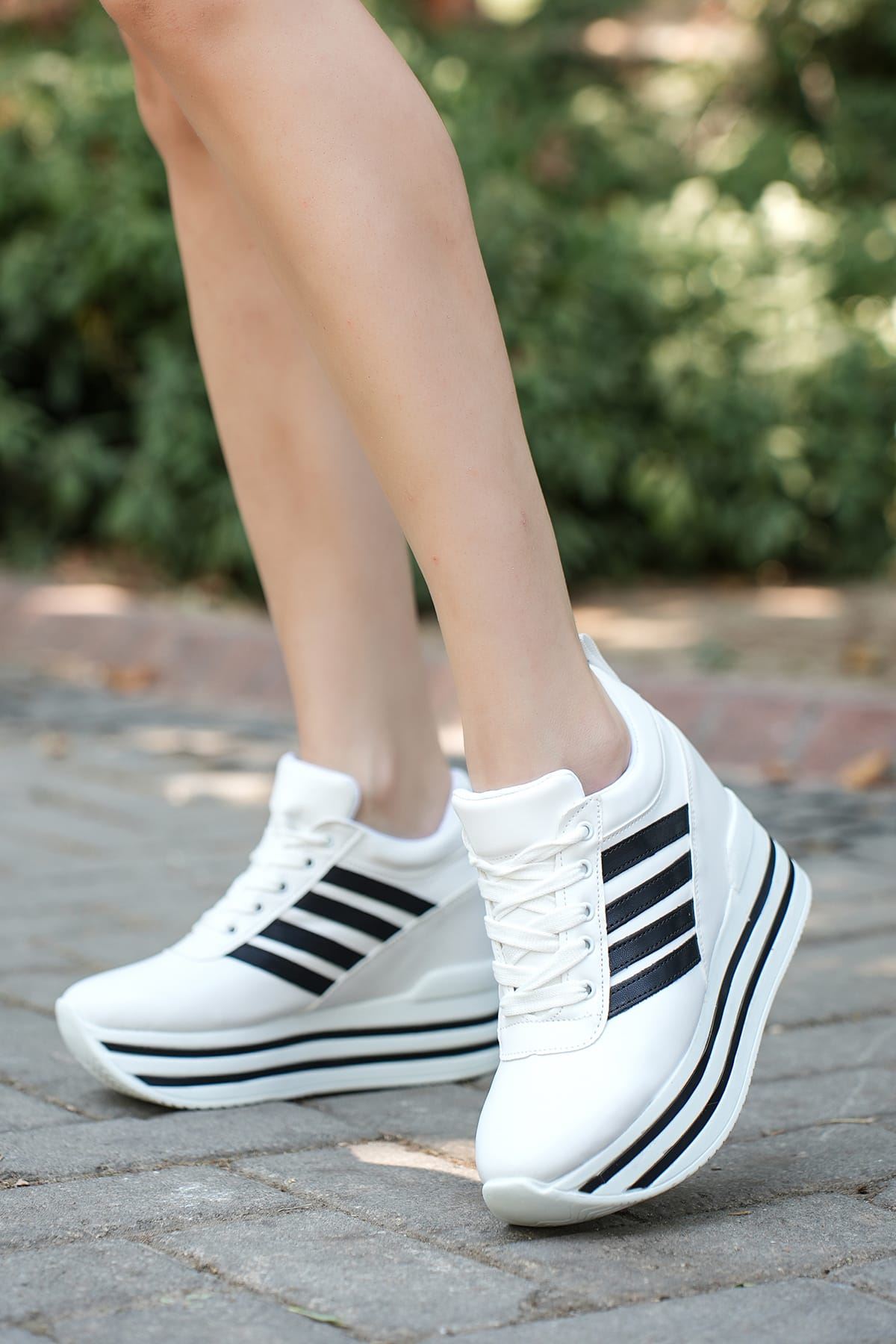 Lina Gizli Topuk Beyaz Kadın Spor Ayakkabı