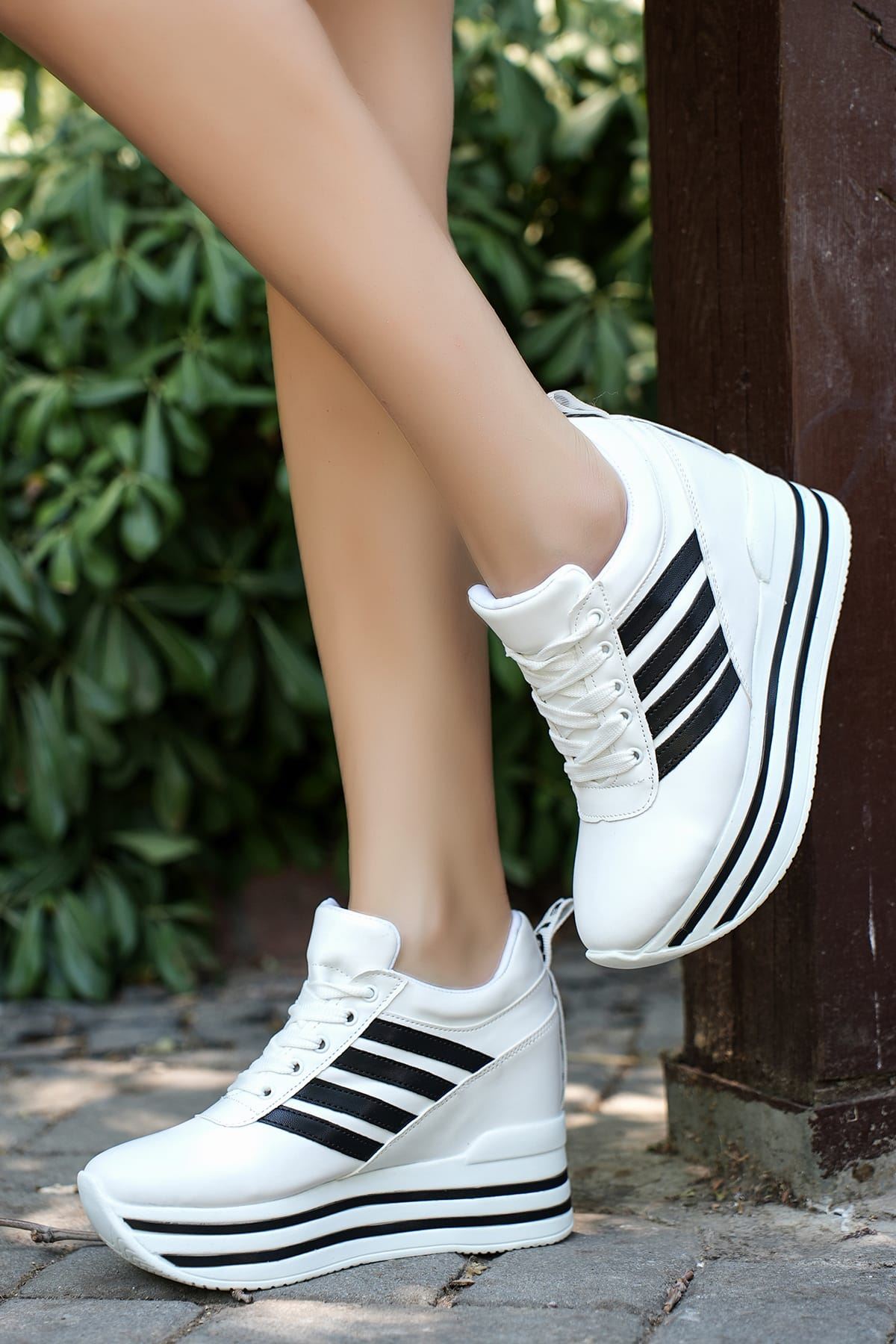 Lina Gizli Topuk Beyaz Kadın Spor Ayakkabı