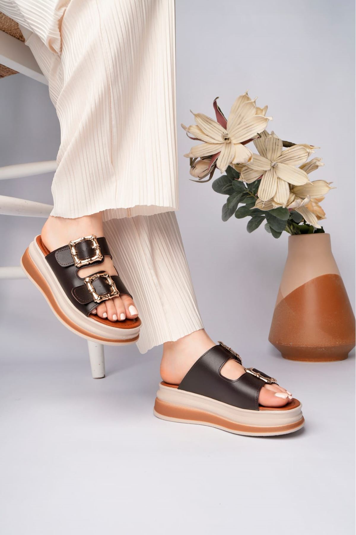 MAYA BÜYÜK TOKALI KAHVE TERLİK