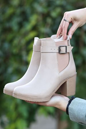 EMY-203 Nud Lastik Detaylı Yandan Fermuarlı Bot