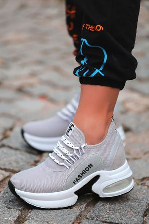 Frm-4007 Airbeg Tabanlı Gri Kadın Spor Ayakkabı