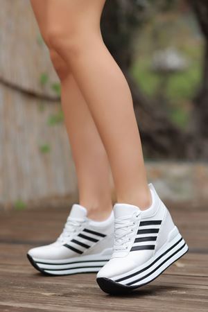 Lina Gizli Topuk Beyaz Kadın Spor Ayakkabı