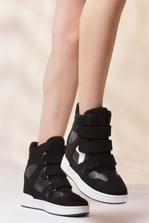 LAYKİ GİZLİ TOPUKLU ÇIRTLI SİYAH BOT