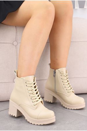 Linda-101 Bagcıklı Yandan Fermuarlı Nud Kadın Bot