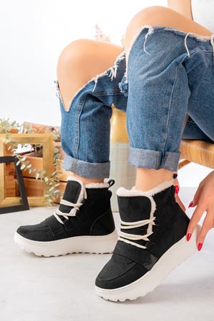 JOLİE KÜRKLÜ SİYAH KADIN BOT