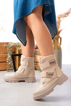 MİLA ÇIRTLI KREM KADIN BOT