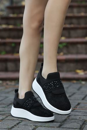 ELEANOR TAŞLI SİYAH BEYAZ KADIN SPOR