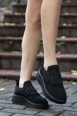 ELEANOR TAŞLI SADE SİYAH KADIN SPOR