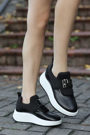 ANNA TAŞLI SİYAH BEYAZ KADIN SPOR