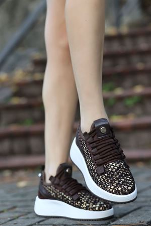 BETTY LAZER DESENLİ KAHVERENGİ KADIN SPOR