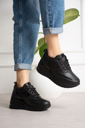 ALİSA SİYAH FİLE DETAYLI SPOR