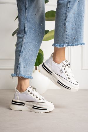 İNNA TAŞ DETAYLI BEYAZ TABANLI SPOR