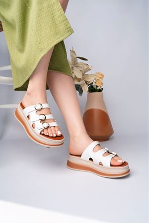 MAYA ÜÇ ŞERİTLİ TOKALI BEYAZ TERLİK