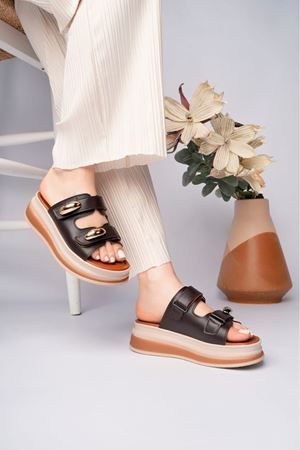 MAYA İKİ ŞERİTLİ TOKALI SİYAH TERLİK