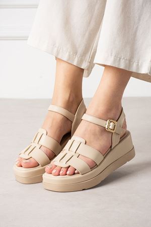 JVL KAFES KREM SANDALET 