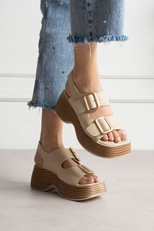 TOLYA TOKALI KREM SANDALET