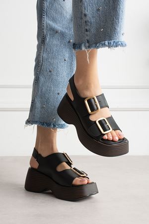 TOLYA TOKALI SİYAH SANDALET