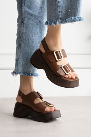 TOLYA TOKALI KAHVE SANDALET