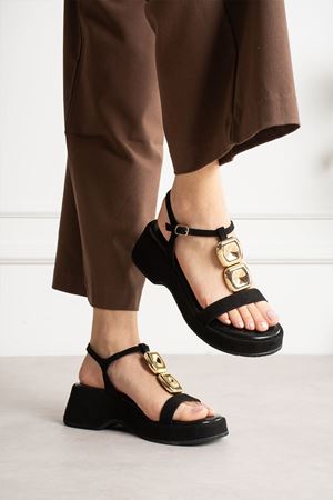 RONA TOKALI SİYAH SANDALET