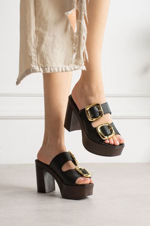 JASMİN TOKALI KALIN TABANLI SİYAH TERLİK