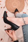 Beti-01 Stiletto Siyah Kadın Ayakkabı