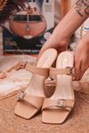 Elv-101 Tokalı Nud Rengi Kadın Terlik 