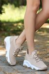  DİNAR TRİKO KREM TAŞLI BAĞCIKLI SPOR