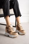 VALENCİA NUD LEOPAR GİZLİ TOPUKLU SPOR 