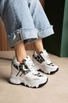 BETİS BEYAZ LEOPAR GİZLİ TOPUKLU SPOR